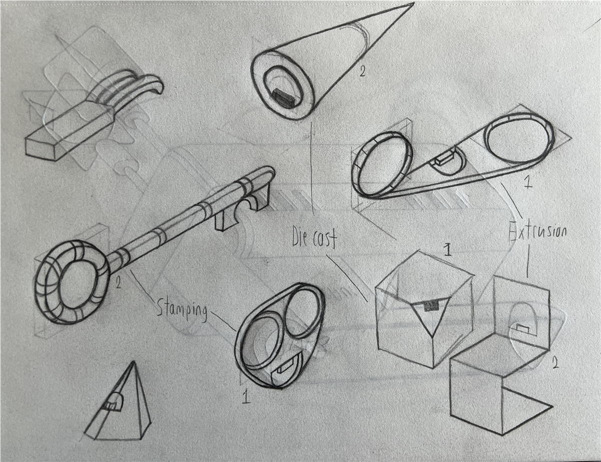 Bottle opener concept sketch board
